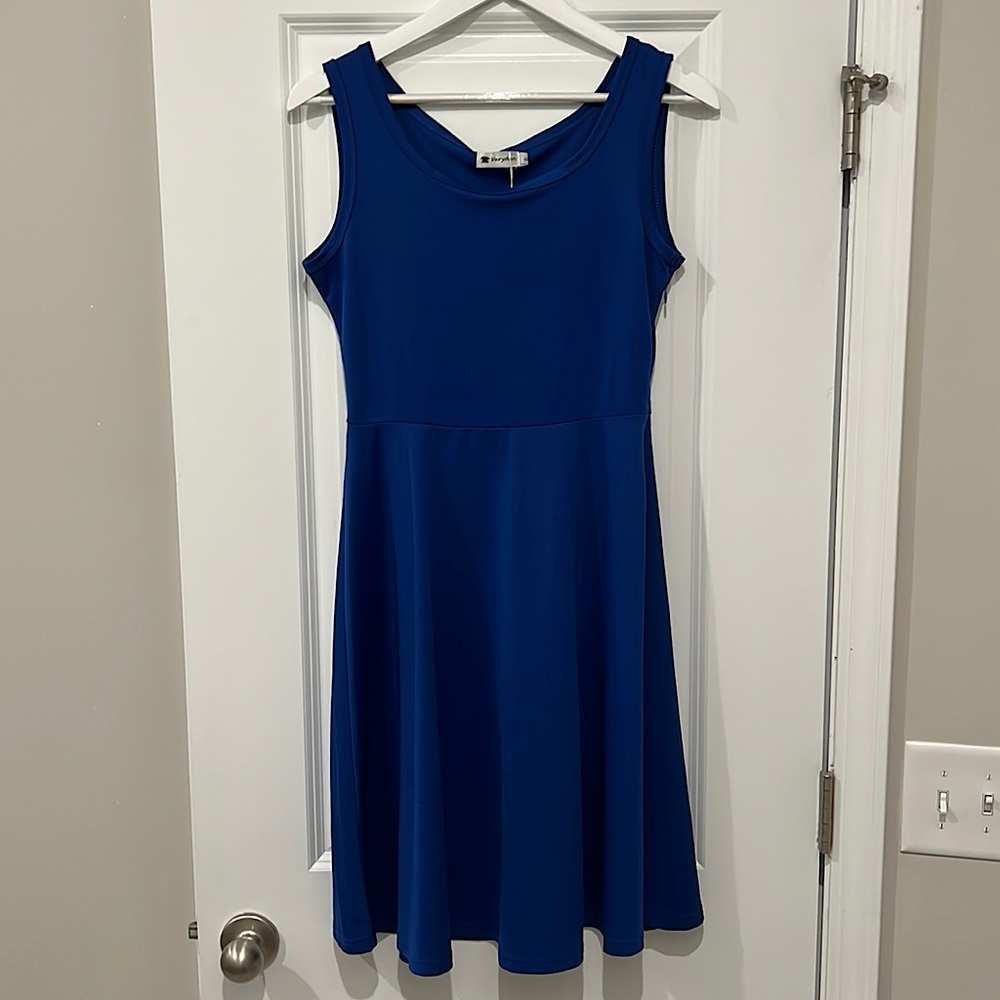 Royal Blue Small Knee Length Sleeveless A-Line Dress Brand New